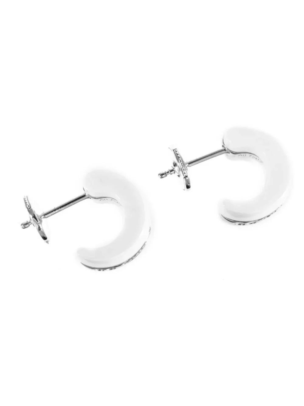 Chanel Ultra Collection Earrings White Gold 18K Ceramic